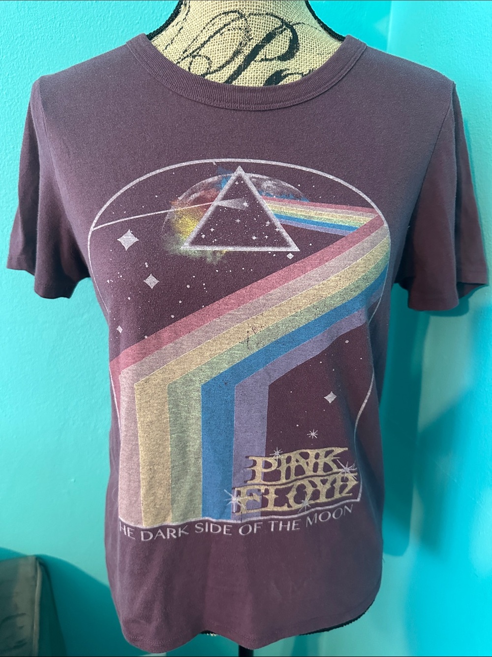 PINK FLOYD Maroon Graphic Band Tshirt S